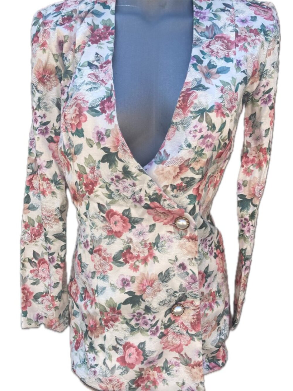 Vintage Breakin' Loose Floral Blazer Jacket Size 3/4